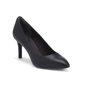ROCKPORT Black Leather Pointy Toe Pumps